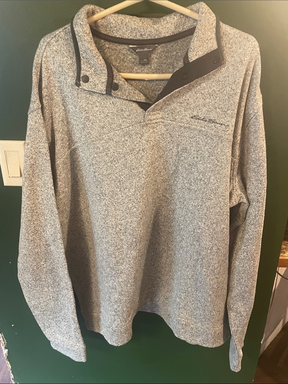 Eddie Bauer Heather Gray Quarter-Snap Pullover Size 2XL